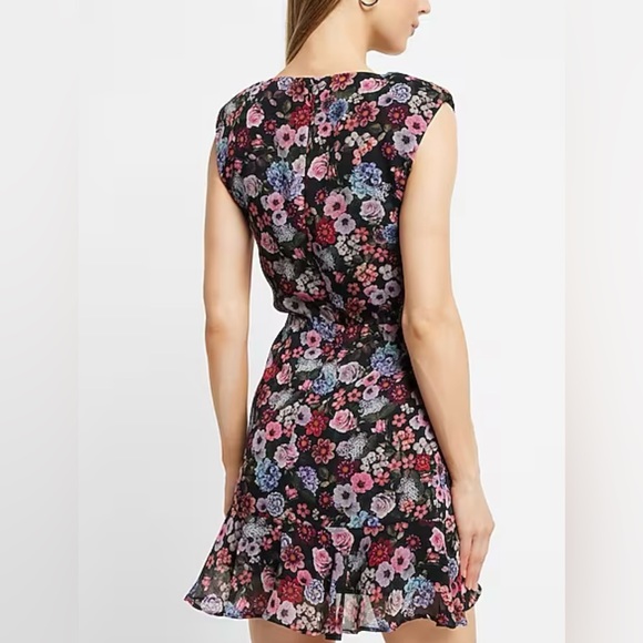 Floral Print Ruched Ruffle Hem Mini Dress - Picture 5 of 5